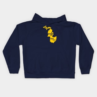 Up High Down Low Too Slow - Gold Kids Hoodie